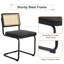 Crumley 47.8cm H Dining Chair with Natural Rattan Backrest, Upholstered Seat and Steel Frame-1429687642