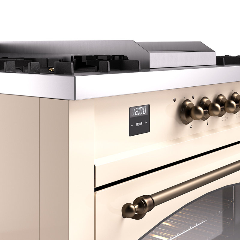 ILVE Nostalgie II 60 Dual Fuel Range, 5 Burners, Griddle, Frenchtop , Liquid Propane, RAL Color/Chrome
