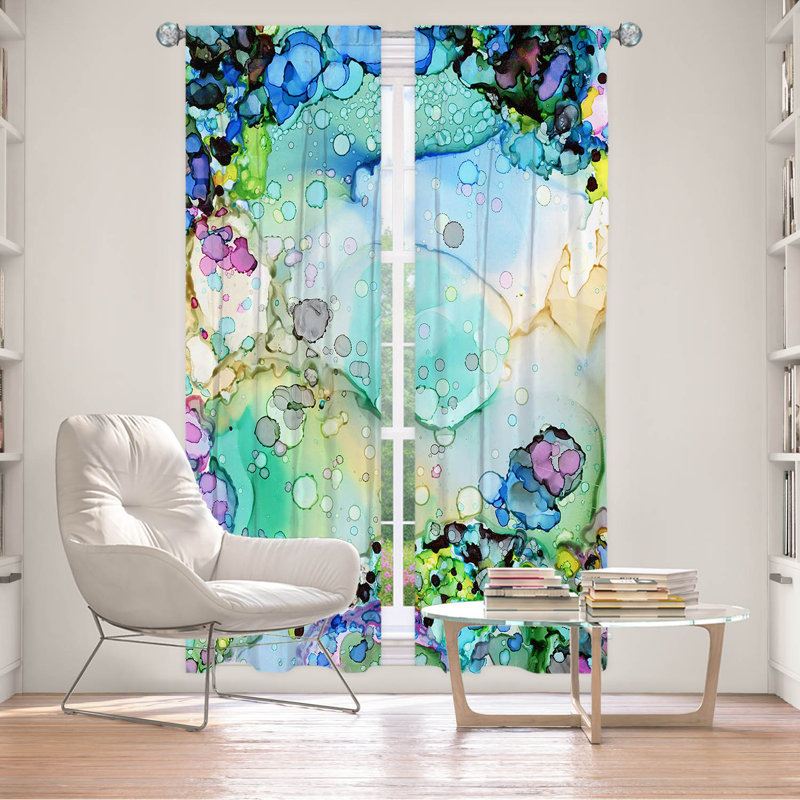 Ensemble de rideaux doublés pour fenêtre par Shay Livenspargar - Bubble Bliss, L 20 po x L 52 po