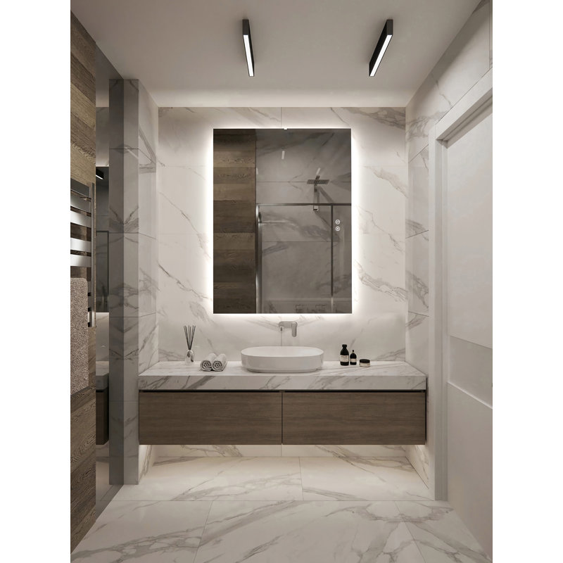 Miroir de salle de bain lumineux Mannheim, 36 po x 48 po