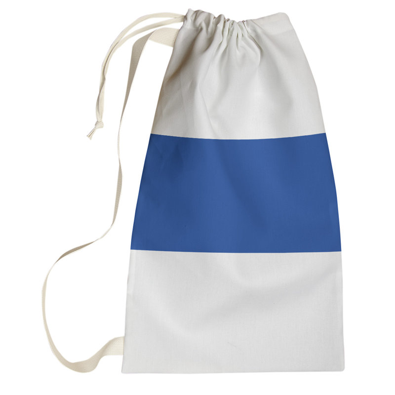 Fabric Laundry Bag with Handles, Medium (36" H x 28" W x 1.5" D), Pittsburgh White/Blue