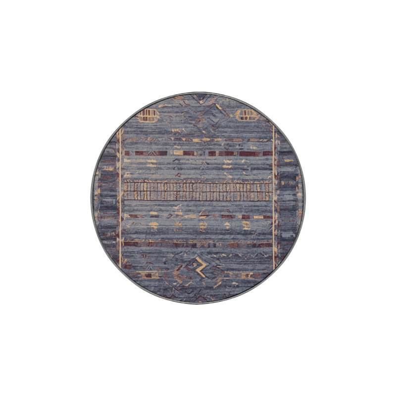 Tapis mauve soyeux et moelleux, Rond 3 pi