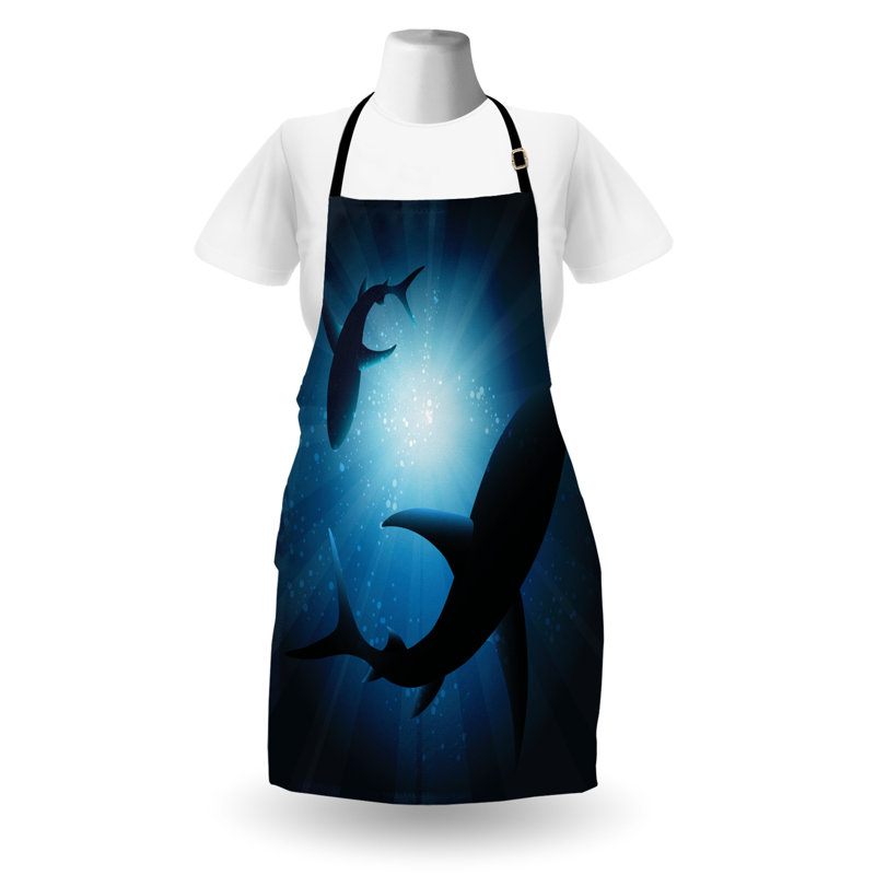 Tablier East Urban Home Shark, cuisine de jardinage, taille adulte, bleu foncé