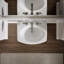 Pinoir® Vitreous China U-Shaped Semi-Pedestal Bathroom Sink with Overflow-10940235-65046039