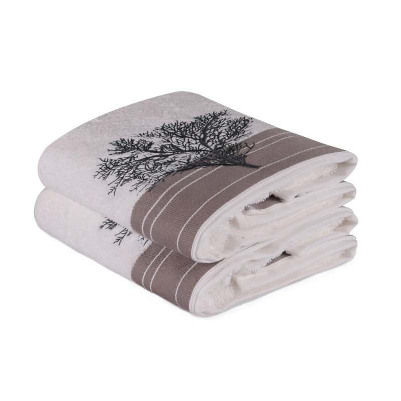 Ensemble de 2 serviettes en coton Weybridge, Beige