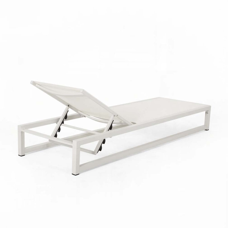 Outdoor Chaise Lounge Chair, White