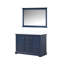 Meuble-lavabo double bleu marine 48 po X P 22 po D, plateau en marbre de culture et Miroir-117984878