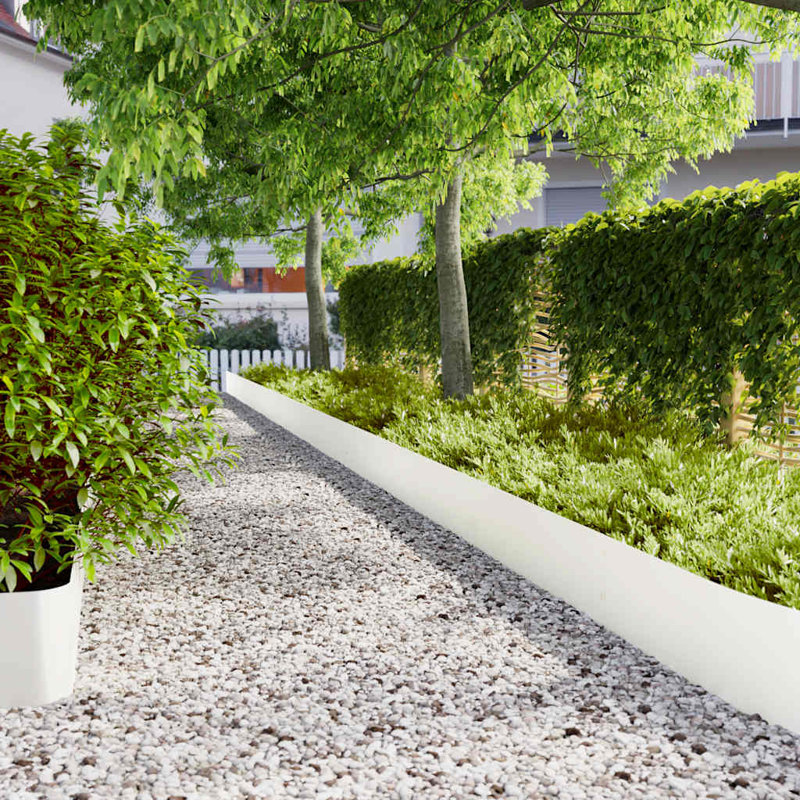 103 cm W Lawn Edging Fencing, 25cm H x 103cm W, White