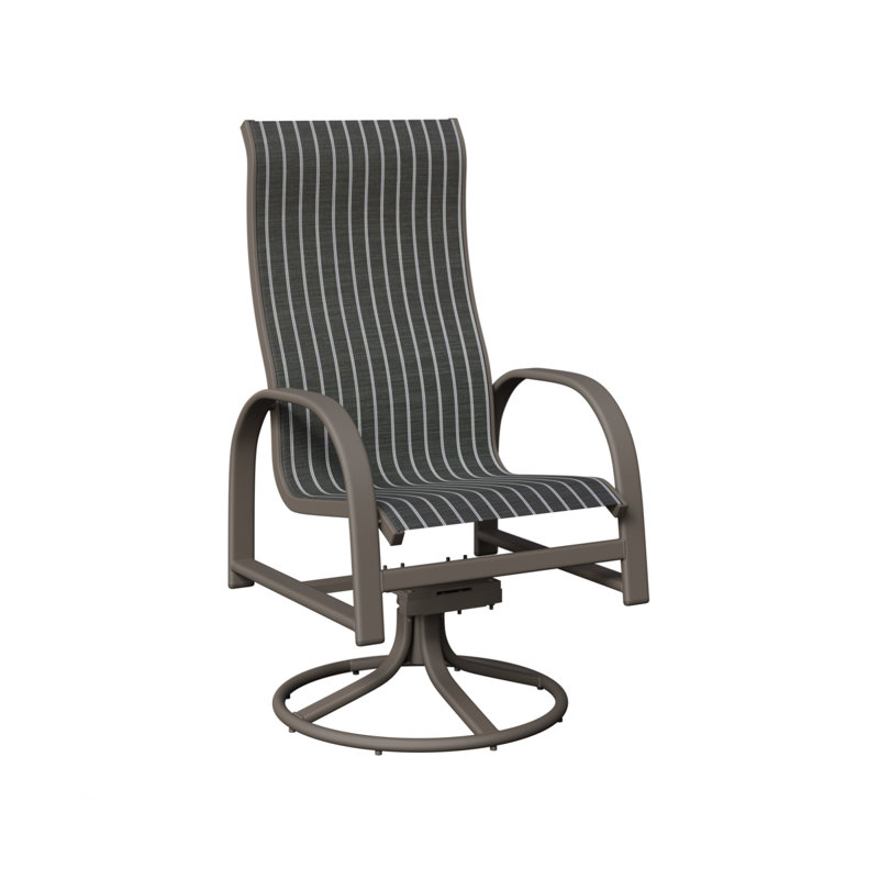 Chaise berçante berçante berçante Berlin, Whisper rayé bleu marine, Aluminium graphite