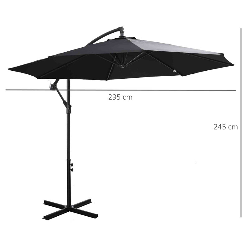 295cm Cantilever Parasol, Black