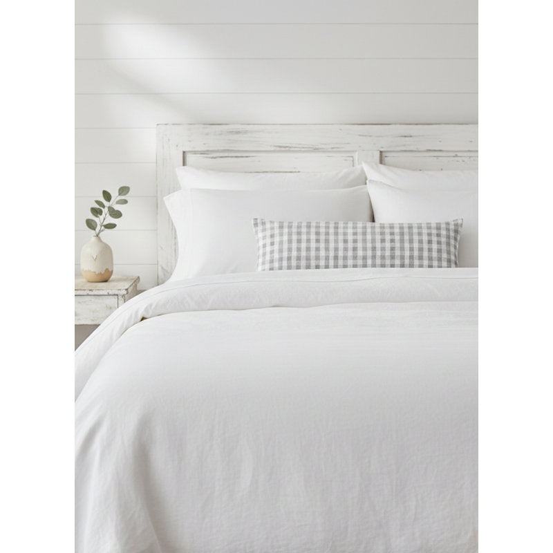 Printed Pillows Linen Gingham Accent Pillow, Light Gray, Rectangle 14" H x 20" W, Pillow Cover Only - No Insert