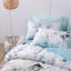 Ensemble de housse de couette 3 pièces Lunaria - 100% coton à longues fibres, imprimé dégradé de feuilles bleu sarcelle, doux et respirant-111460208