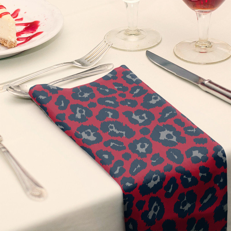 Serviette de table en coton Tennessee, Rouge / argenté, 22 po x 22 po
