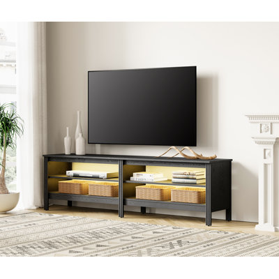Ashae 70 Inch TV Stand With Blue LED Light For Tvs Up To 75 -  Lark Manor™, 66FEED4B29A74E31A5F1C1ECDE50DEEA