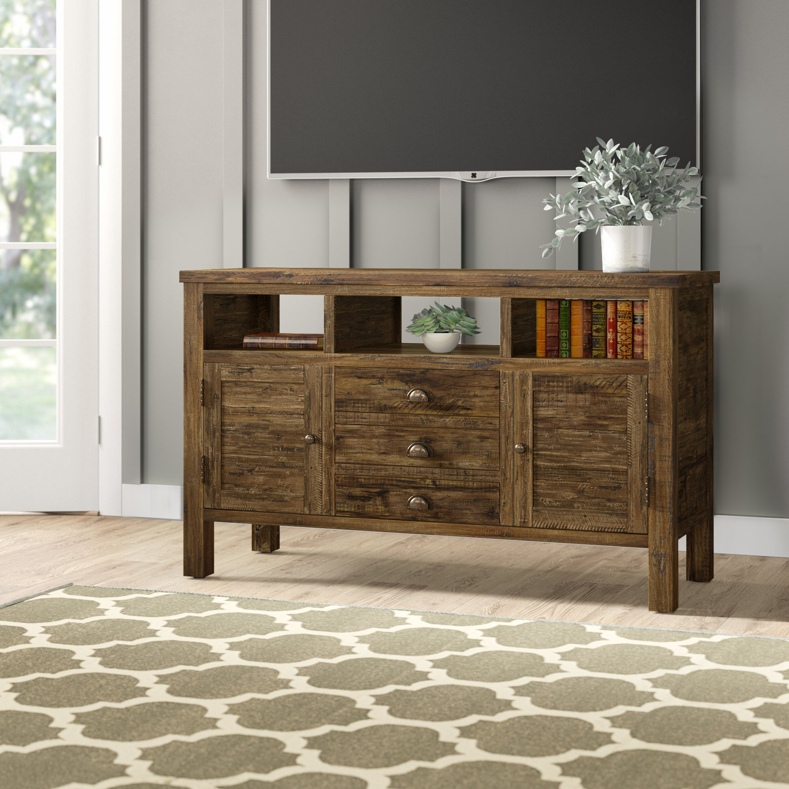 Castile Acacia TV Stand, Dakota Oak, 50"