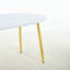 Table extensible dorée et blanche pour le bureau de la salle à manger, plateau, pieds en métal, 140 x 100 x 75 cm, pieds supérieurs faciles à assembler, comme le café, 140 - 180 cm, artisanat précis