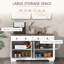 Buffet avec armoires de rangement, 2 tiroirs, 4 portes, tablettes réglables, blanc, buffet à grain de bois