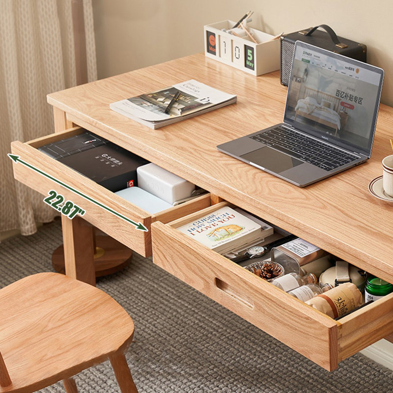 Bureaux rectangulaires en bois massif Burlywood, H 60,83 po x l 39,37 po x P 20,87 po