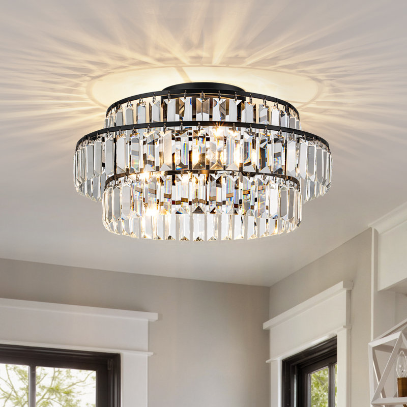Plafonnier encastré Crystal, Y0012-45BK