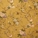 Oriental Bird 100% Linen Fabric