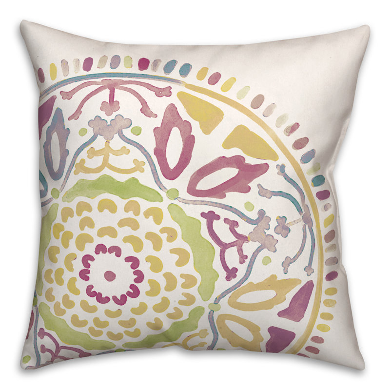 Housse et insert de coussin extérieur d'extérieur, Vert/mauve, Floral 5