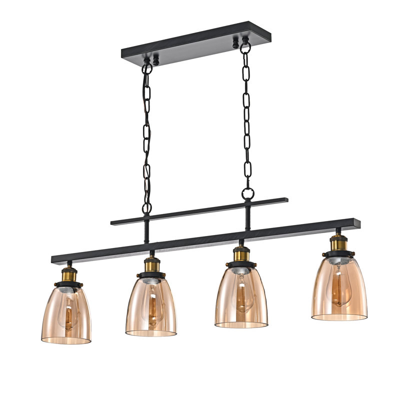 Luminaire suspendu linéaire à 4 lumières pour îlot de cuisine Assemgul