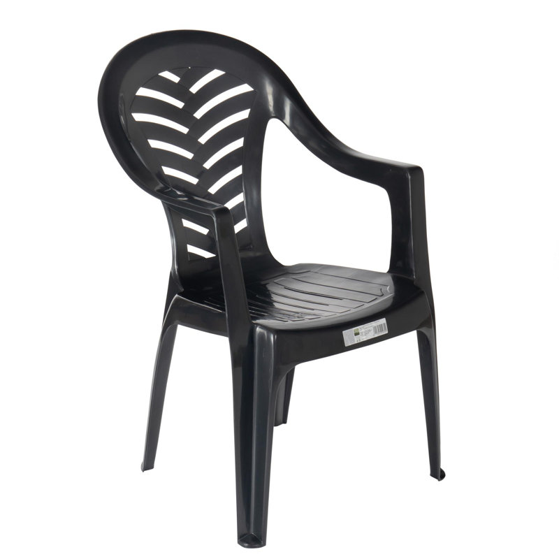 35cm H Stacking Armchair, Grey, 8