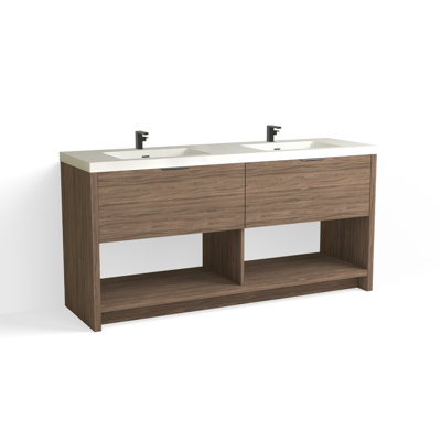 Vista 72" W Freestanding Double Bathroom Vanity