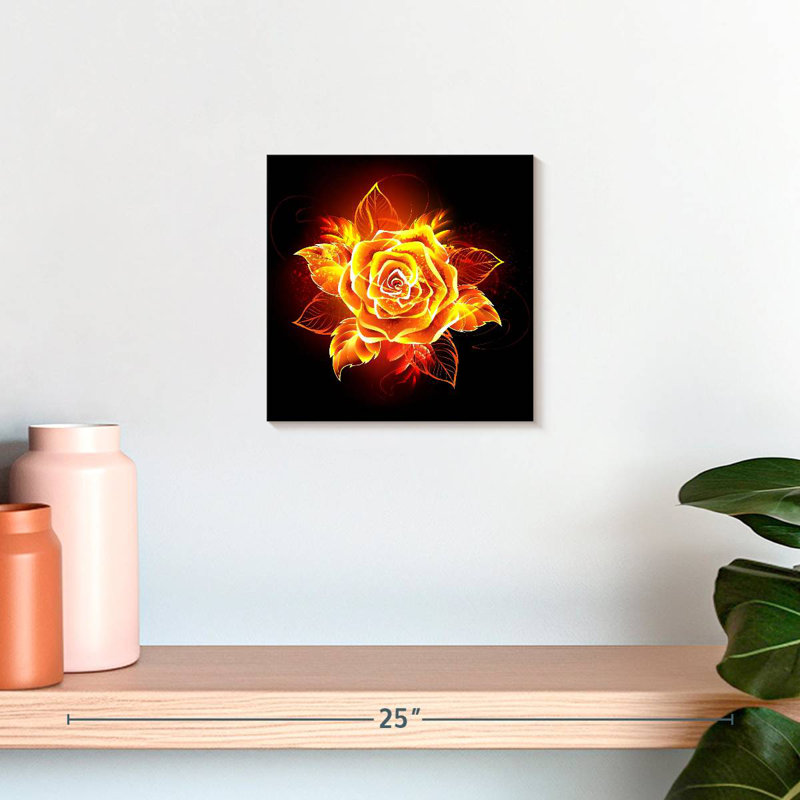 Harnek Flaming Rose, 10" H x 10" W