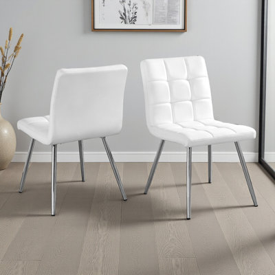 Chaises de salle à manger romaines en métal et pieds en métal, H 31,27 po x l 23,34 po x P 23,34 po