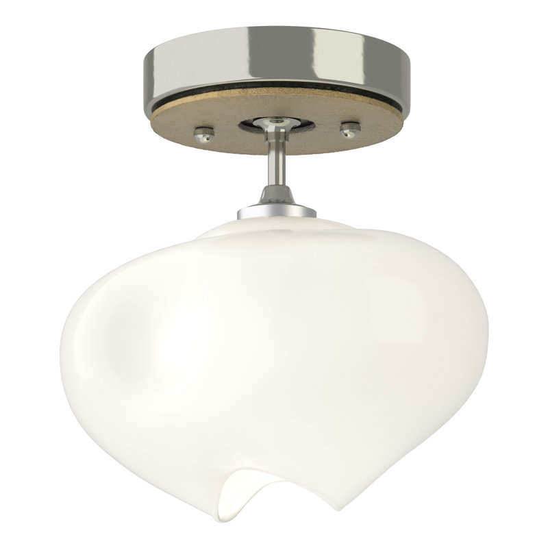 Ume Frosted Glass 1 - Light Semi Flush Mount, Modern Brass, Sterling