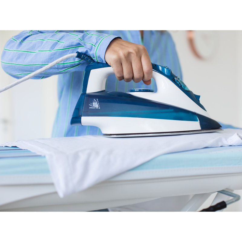 Plastic Freestanding Ironing Board, White/Light Blue