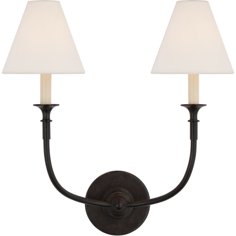 Thomas OBrien Piaf Double Sconce, Aged Iron