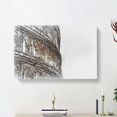 Colosseum in Rome Italy in Abstract - Wrapped Canvas Graphic Art Print