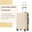 Ensemble de 3 valises extensibles en ABS rigide à double pivot, ensemble de bagages de voyage avec serrure TSA (20/24/28 pouces, blanc-vert)