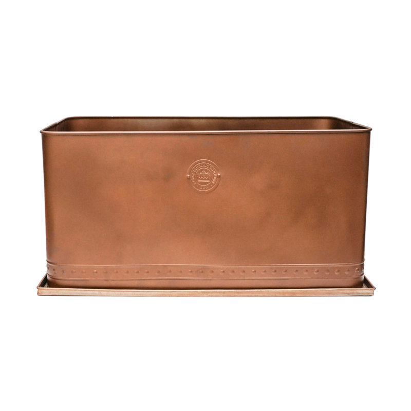 Kew Regency Outdoor Planter, 30 cm H x 62 cm W x 34 cm D, Aged Copper