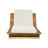 Dorgen Outdoor Acacia Wood Chaise Lounge With Adjustable Backrest & Triple-Fold Cushion