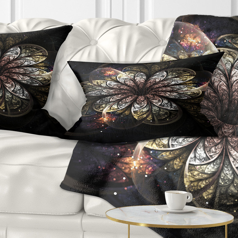 Coussin lombaire à fleur arrondie floral