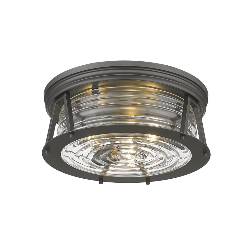 Jayce Glass Flush Mount, Olde Brass