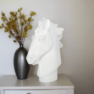 Sculpture tête de cheval en résine Breslin