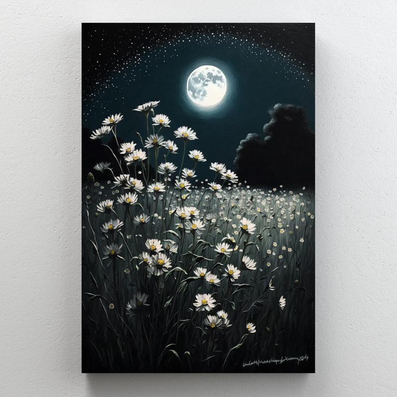 «Daisies Under the Mooonlight», impression sur toile tendue, H 14 po x l 11 po x P 1,25 po