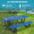 6 Ft. Rectangular Outdoor Steel Picnic Table With Umbrella Pole In Blue(Only Including Table)-1091231500
