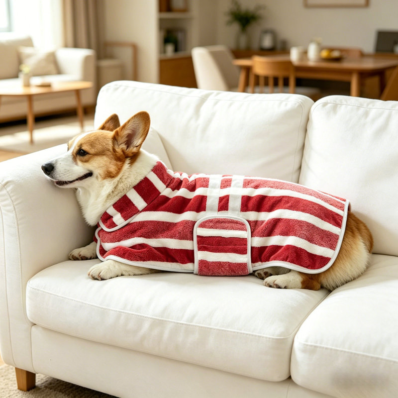 Serviette de bain en molleton épaissi absorbant pour chien, Wexl