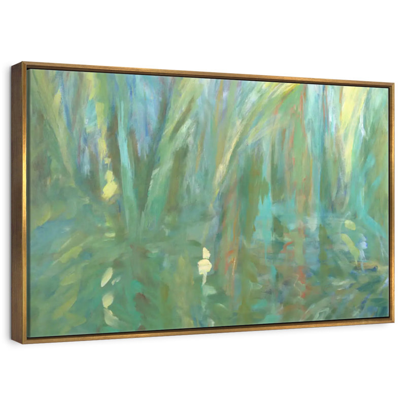 Diptyque des alizés II, 46 po x 31 po, Cadre flottant doré