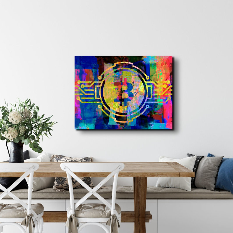 "Bitcoin 1" par Stephen Chambers, impression sur toile tendue, H 20 po x l 24 po x P 1,5 po