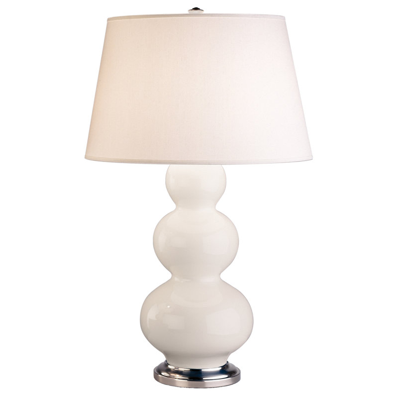 Triple Gourd Ceramic Table Lamp, Lily/Antique Silver
