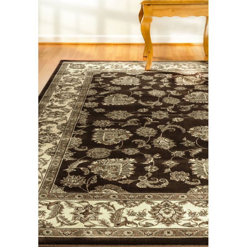 Tapis gris foncé/ivoire Atterbury, Rectangle 6 pi 7 po x 9 pi 6 po