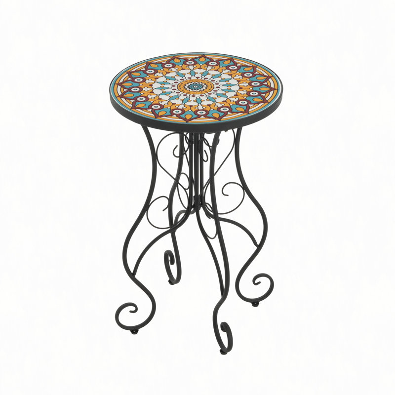Round Ceramic Outdoor Side Table