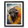 Buffalo Gestural - Single Picture Frame Print on Wood