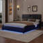 Lit plateforme tapissier en similicuir avec haut-parleurs Bluetooth et lumière DEL RVB-1800925554-1800925557